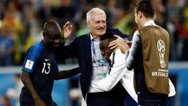 Didier Deschamps, N'Golo Kante and Blaise Matuidi