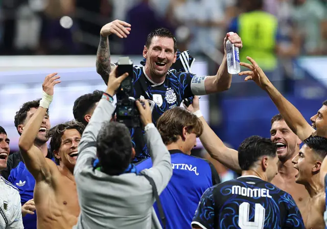 Lionel Messi celebrates