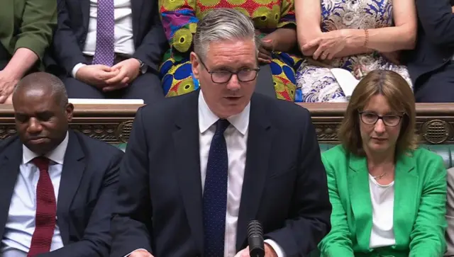 Screen grab of Prime Minister Sir Keir Starmer speaking during Prime Minister's Questions in the House of Commons, London
