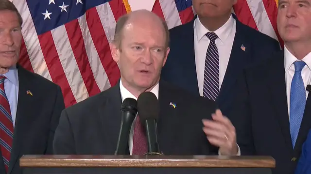 Senator Chris Coons speaks