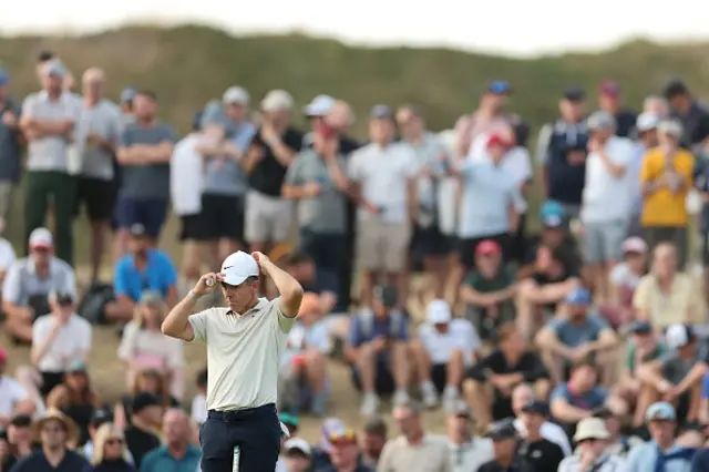 Rory McIlroy of Northern Ireland reacts