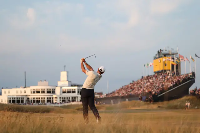 Rory McIlroy of Northern Ireland plays a shot