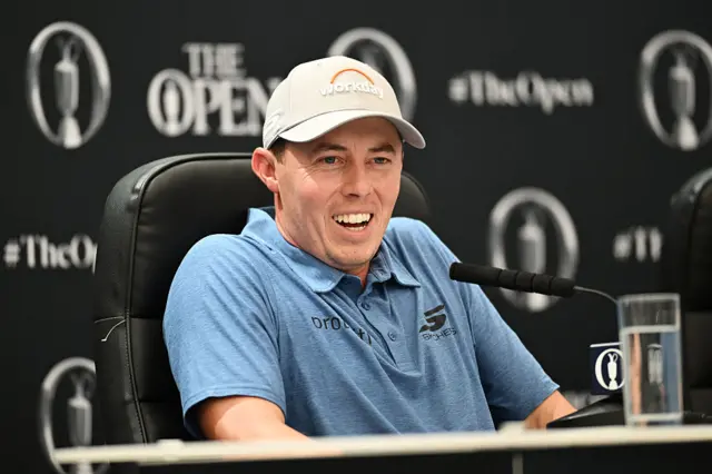 Matt Fitzpatrick at a press conference before the 2026 Open