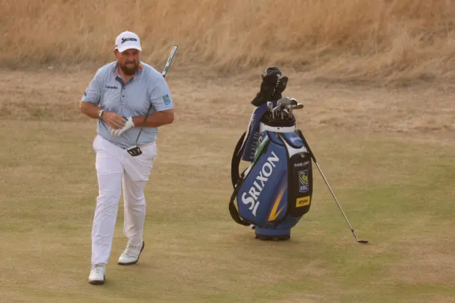 Shane Lowry of Ireland reacts on the 18th hole