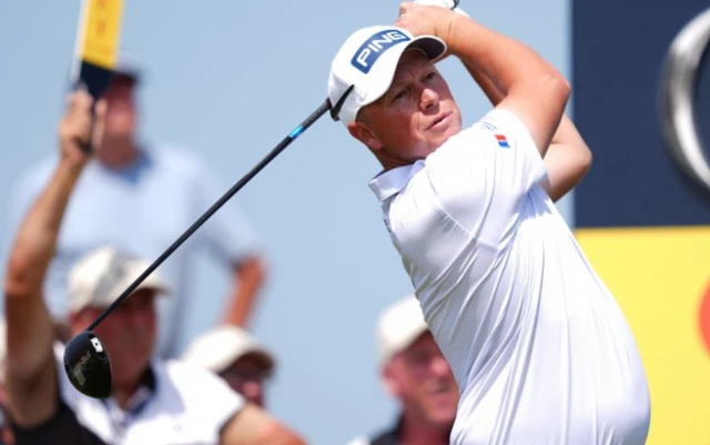 MJ Daffue of South Africa tees off