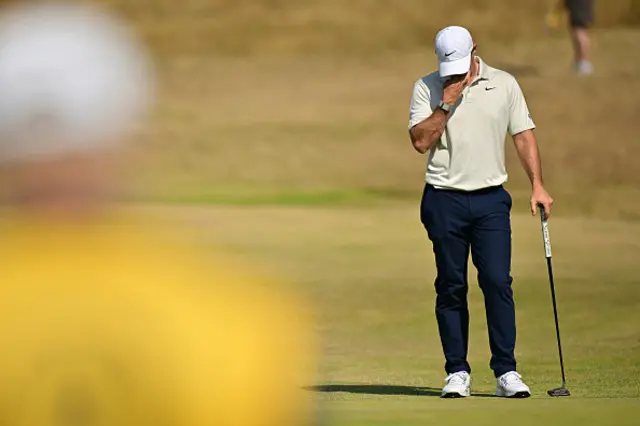 Rory McIlroy reacts