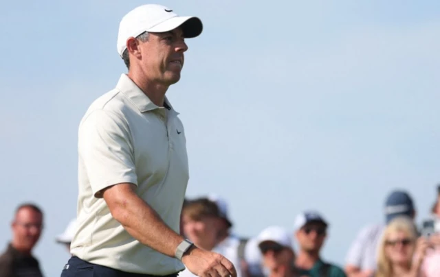 Northern Ireland's Rory McIlroy reacts