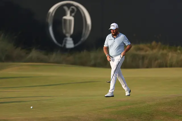 Shane Lowry of Ireland putts on the 17th