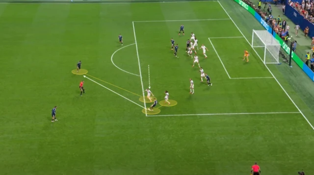 Messi's gravity draws both Djed Spence and Anderson towards him. Messi then finds Fernandez just outside the penalty area, and he has space to strike with clinical accuracy beyond Jordan Pickford.