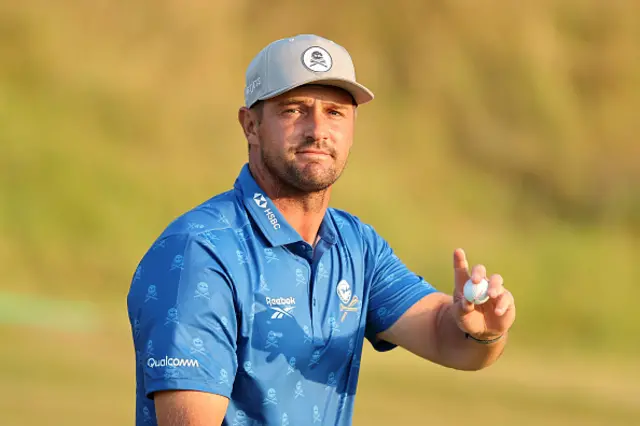 Bryson DeChambeau of the United States celebrates