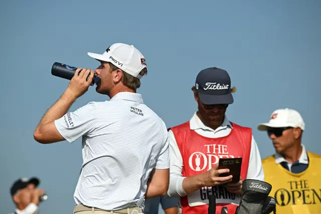 Ryan Gerard of the United States drinks from a bottle