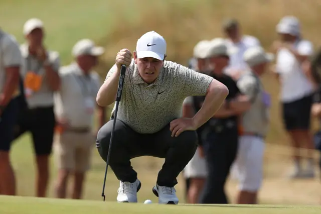 Scotland's Robert MacIntyre lines up his putt