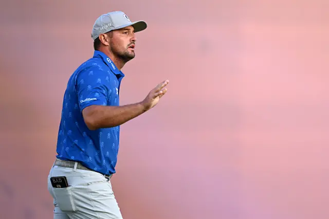 Bryson DeChambeau of the United States acknowledges the crowd