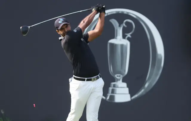 Aaron Rai tees off