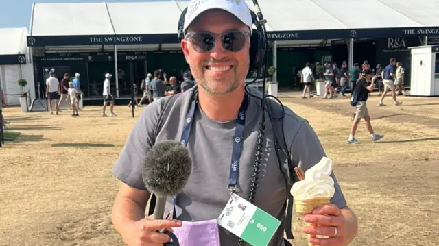 Graeme Storm with an ice cream