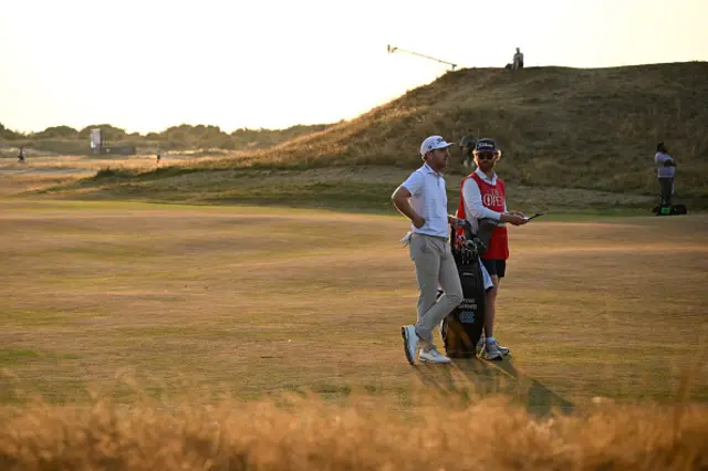 Ryan Gerard of the United States prepares to play his second shot