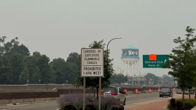 Hazy street of Detroit