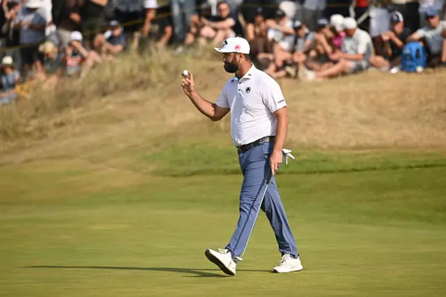 Jon Rahm of Spain acknowledges the crowd