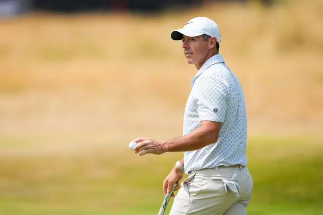 Rory McIlroy during his second round at the 2026 Open