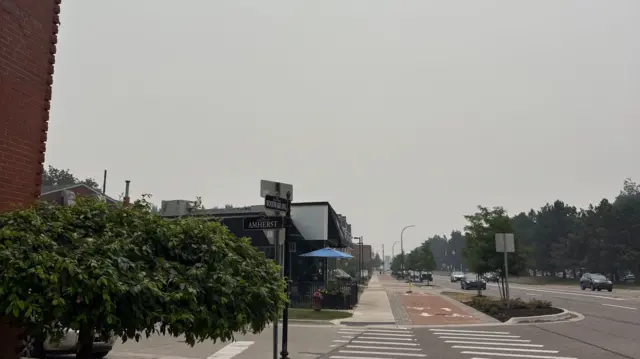 Hazy street of Detroit