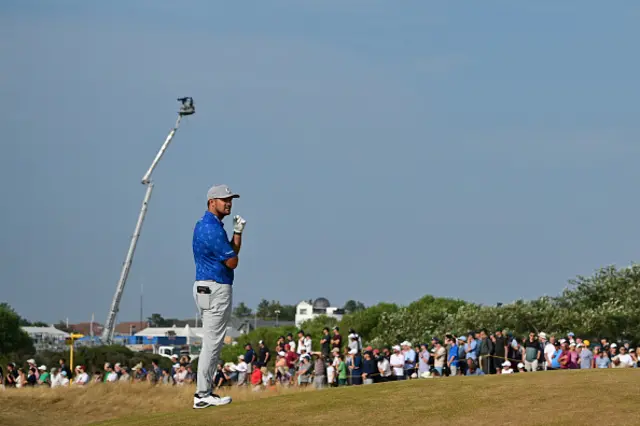 US golfer Bryson DeChambeau waits