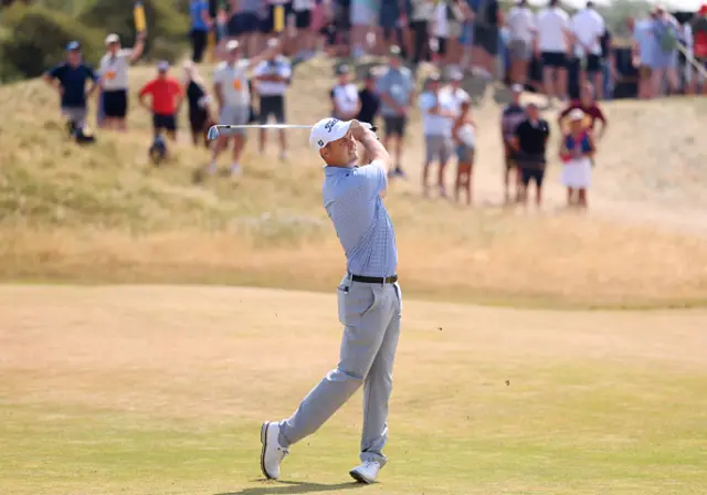 Jack McDonald of Scotland plays his second shot
