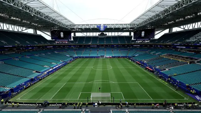 General view inside the stadium before the FIFA World Cup 2026 Quarter Final match between Norway and England at Miami Stadium on July 11, 2026 in Miami Gardens, Florida