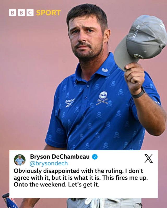 Graphic showing Bryson DeChambeau post on X