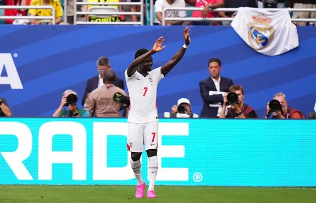 Bukayo Saka of England celebrates