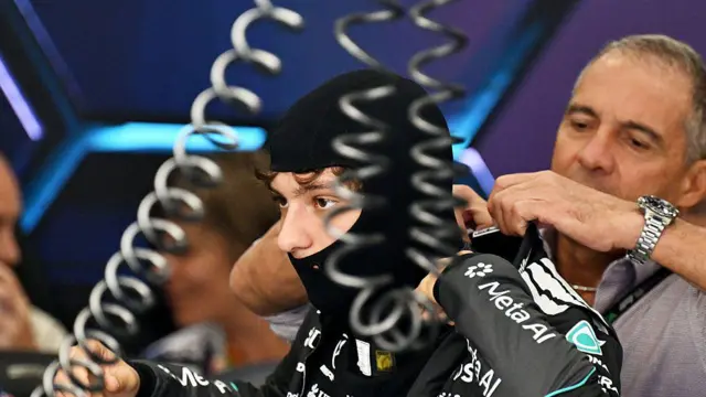 Kimi Antonelli in the garage