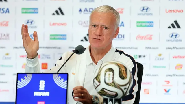 didier deschamps speaks at news conference