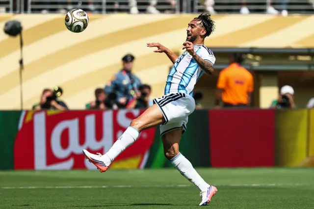 Gonzalez sighs in frustration as the ball runs away from him
