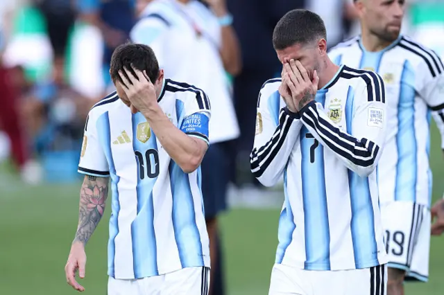 Lionel Messi #10 and Rodrigo de Paul
