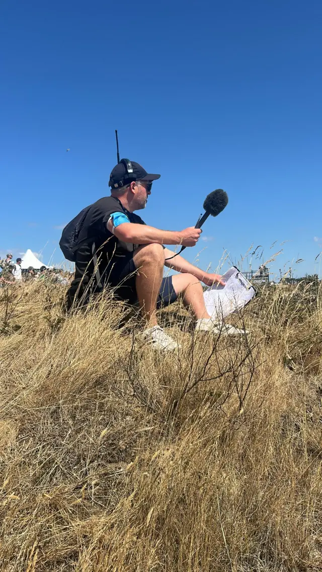 Chris Jones sitting in the rough at Royal Birkdale
