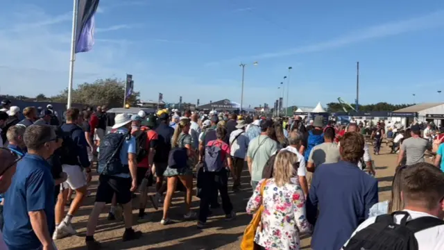 Fans leaving at Royal Birkdale