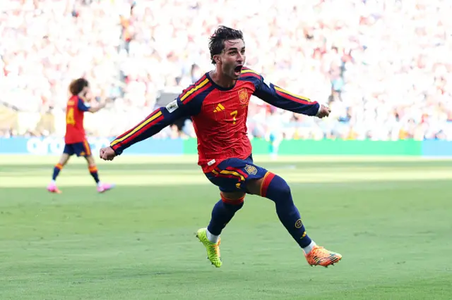 Ferran Torres #7 of Spain celebrates
