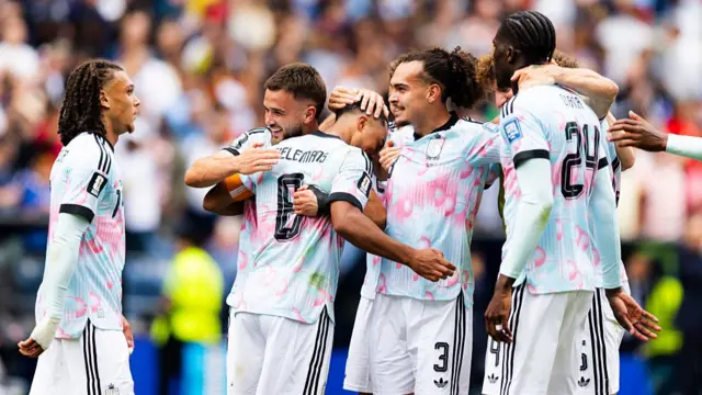 Belgium players celebrate