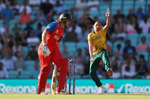 Shabnim Ismail of South Africa in bowling action
