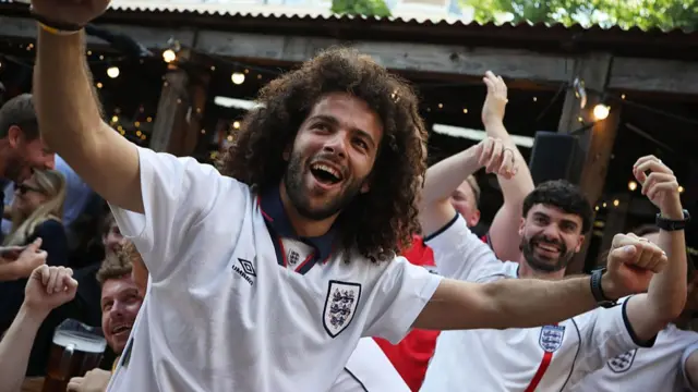 England fans celebrate in London