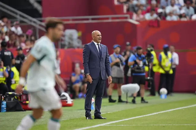 Roberto Martinez, head coach of Portugal, reacts