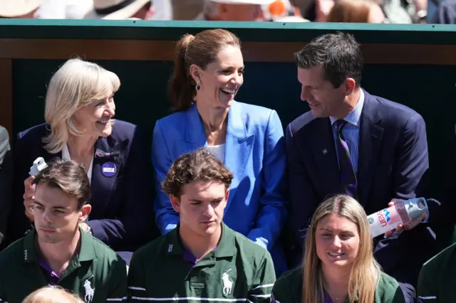 Princess of Wales sat between Tim Henman and Debbie Jevans