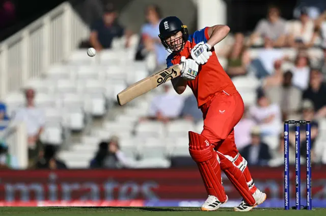 England's captain Nat Sciver-Brunt plays a shot