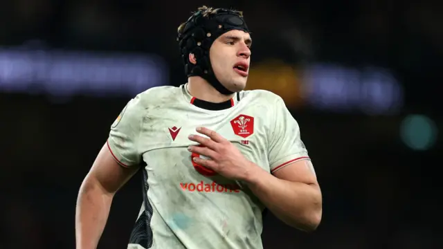 Dafydd Jenkins in action for Wales against Ireland