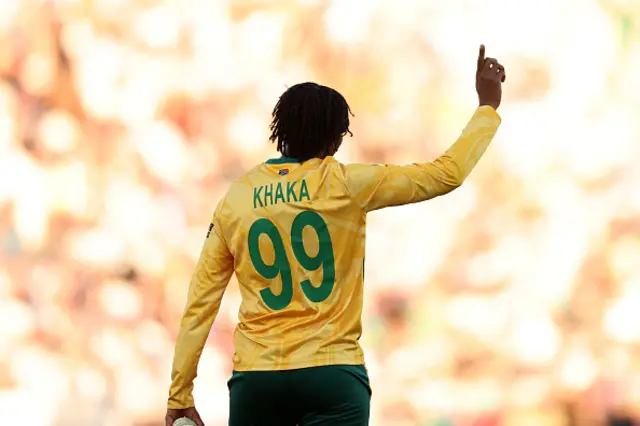 Ayabonga Khaka of South Africa looks on