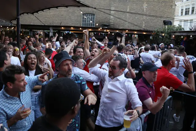 England fans celebrate in London