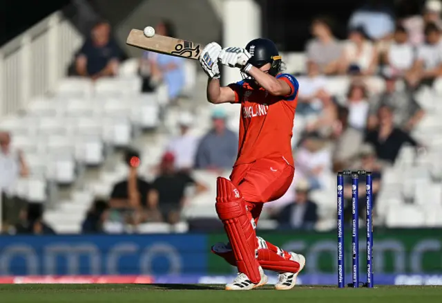 England's captain Nat Sciver-Brunt plays a shot