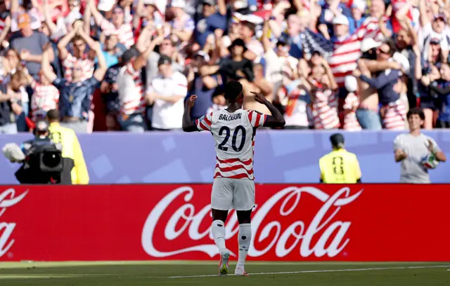 Folarin Balogun celebrates