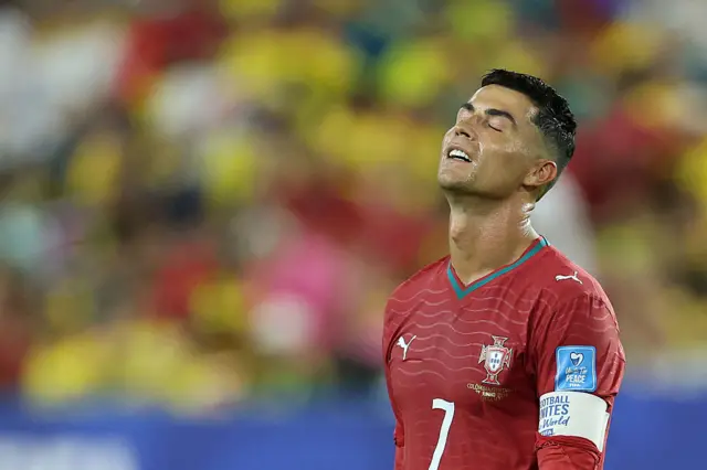 Cristiano Ronaldo reacts