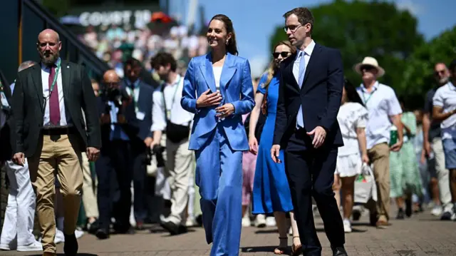 Catherine, Princess of Wales around the grounds at Wimbledon