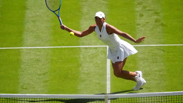 Madison Keys in action